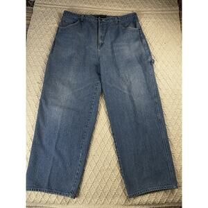 Wazasu USA Carpenter Jeans Men’s 44x30 Relaxed Fit Blue Denim Vintage Workwear